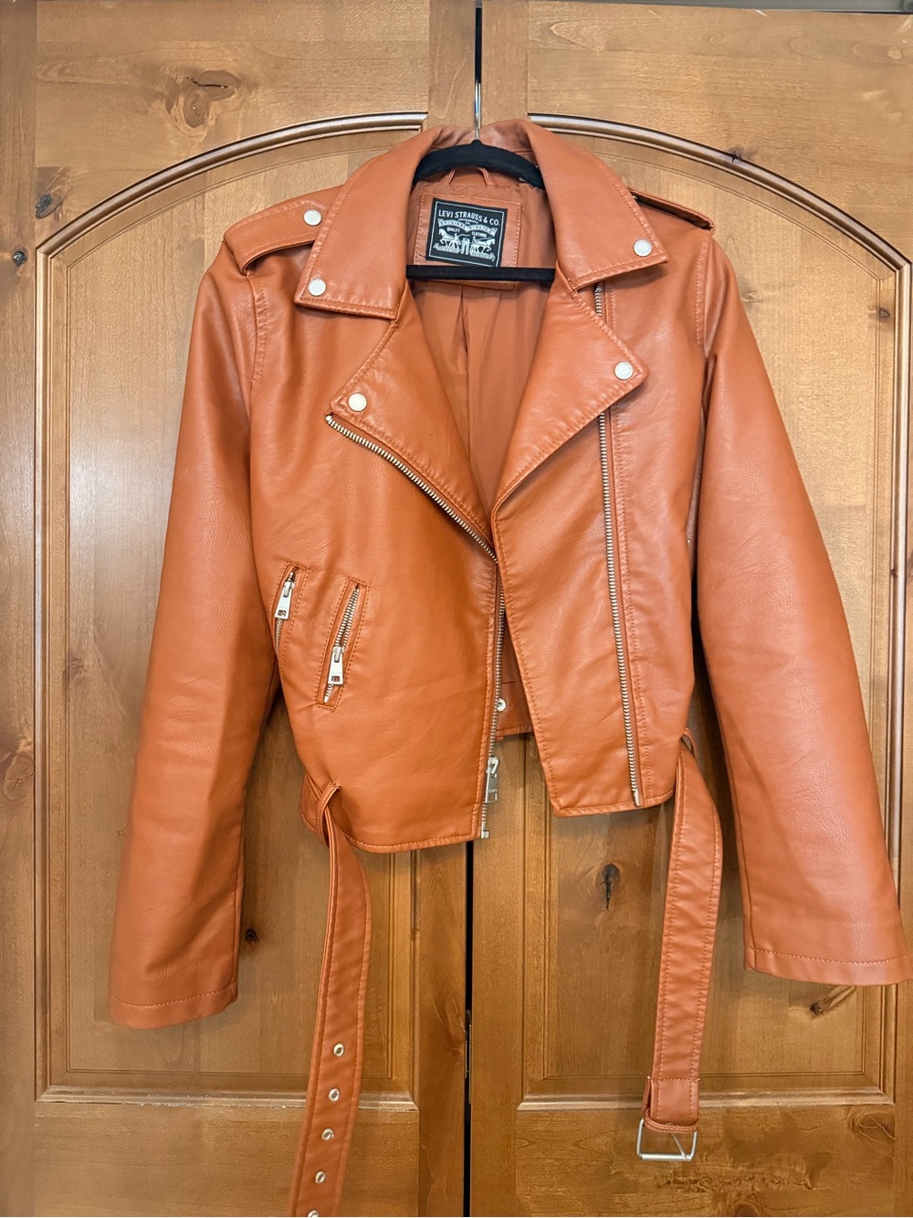 Levi's Women's Burnt Orange Faux Leather Moto Jacket